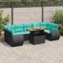 Set mobilier de grădină cu perne, 8 piese, negru, poliratan GartenMobel Dekor