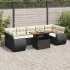 Set mobilier de grădină cu perne, 8 piese, negru, poliratan GartenMobel Dekor