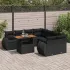 Set mobilier de grădină cu perne, 9 piese, negru, poliratan GartenMobel Dekor