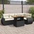 Set mobilier de grădină cu perne, 6 piese, negru, poliratan GartenMobel Dekor