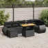 Set mobilier de grădină cu perne, 8 piese, negru, poliratan GartenMobel Dekor