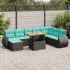 Set mobilier de grădină cu perne, 9 piese, negru, poliratan GartenMobel Dekor