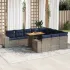 Set canapele de grădină cu perne, 11 piese, gri, poliratan GartenMobel Dekor