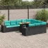 Set canapele de grădină cu perne, 11 piese, gri, poliratan GartenMobel Dekor