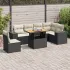 Set canapele de grădină cu perne, 7 piese, negru, poliratan GartenMobel Dekor