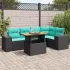 Set mobilier de grădină cu perne, 6 piese, negru, poliratan GartenMobel Dekor
