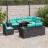 Set mobilier de grădină cu perne, 9 piese, negru, poliratan GartenMobel Dekor