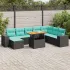 Set mobilier de grădină cu perne, 9 piese, negru, poliratan GartenMobel Dekor