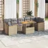 Set mobilier grădină perne 8 piese negru, poliratan/lemn acacia GartenMobel Dekor