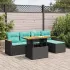 Set mobilier de grădină cu perne, 6 piese, negru, poliratan GartenMobel Dekor