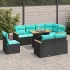 Set canapele de grădină, 9 piese, cu perne, gri, poliratan GartenMobel Dekor