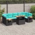 Set mobilier de grădină cu perne, 8 piese, negru, poliratan GartenMobel Dekor
