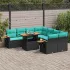 Set canapele de grădină, 9 piese, cu perne, gri, poliratan GartenMobel Dekor