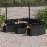 Set mobilier grădină perne 9 piese negru poliratan/lemn acacia GartenMobel Dekor