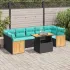 Set canapele de grădină cu perne, 10 piese, negru, poliratan GartenMobel Dekor