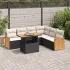 Set canapele grădină cu perne 7 piese bej poliratan/lemn acacia GartenMobel Dekor