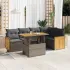 Set mobilier grădină cu perne 6 piese gri poliratan/lemn acacia GartenMobel Dekor