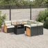 Set mobilier grădină perne 9 piese negru poliratan/lemn acacia GartenMobel Dekor