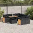 Set mobilier grădină perne 9 piese negru poliratan/lemn acacia GartenMobel Dekor