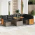 Set mobilier grădină perne 9 piese negru poliratan/lemn acacia GartenMobel Dekor