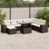 Set canapele de grădină cu perne, 9 piese, maro, poliratan GartenMobel Dekor
