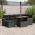Set mobilier de grădină cu perne, 8 piese, negru, poliratan GartenMobel Dekor