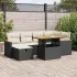 Set mobilier de grădină cu perne, 8 piese, negru, poliratan GartenMobel Dekor