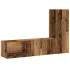 Set comodă TV Pe perete 3 pcs Stejar Negru 130,5 x 30 x 140 cm GartenMobel Dekor