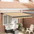 Cortina Retractabilă Roșu și Alb 300 x 250 cm Stofă și Metal GartenMobel Dekor