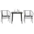 Set de masă pentru grădină, 3 piese, gri, poliratan sticlă GartenMobel Dekor