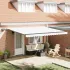 Cortina Retractabilă Manual Verde și alb 450 ×350 cm țesătură GartenMobel Dekor