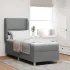 Pat cu arcuri cu saltea cu headboard Negru 200 x 80 cm țesătură GartenMobel Dekor