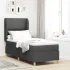 Pat cu arcuri cu saltea cu headboard Negru 200 x 80 cm țesătură GartenMobel Dekor