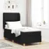 Pat cu arcuri cu saltea cu headboard Negru 200 x 80 cm țesătură GartenMobel Dekor