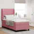Pat cu arcuri cu saltea cu headboard Roz 200 x 90 cm Catifea GartenMobel Dekor