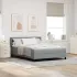 Pat cu arcuri cu headboard Manual Negru 200 x 140 cm țesătură GartenMobel Dekor