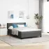 Pat cu arcuri cu headboard Manual Negru 200 x 140 cm țesătură GartenMobel Dekor