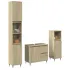 Set mobilier de baie, 3 piese, gri beton, lemn compozit GartenMobel Dekor