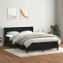 Pat box spring cu saltea, negru, 160x210 cm, catifea GartenMobel Dekor