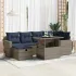 Set canapele grădină cu perne 7 piese gri poliratan/lemn acacia GartenMobel Dekor