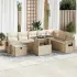 Set canapele de grădină, 9 piese, cu perne, gri, poliratan GartenMobel Dekor