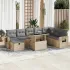 Set canapele de grădină, 9 piese, cu perne, gri, poliratan GartenMobel Dekor