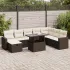 Set mobilier de grădină cu perne, 9 piese, negru, poliratan GartenMobel Dekor