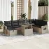 Set canapele de grădină, 9 piese, cu perne, gri, poliratan GartenMobel Dekor