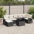 Set mobilier de grădină cu perne, 8 piese, negru, poliratan GartenMobel Dekor