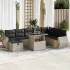 Set canapele de grădină, 9 piese, cu perne, gri, poliratan GartenMobel Dekor