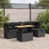 Set mobilier grădină perne 6 piese negru poliratan/lemn acacia GartenMobel Dekor