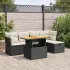 Set mobilier grădină perne 6 piese negru poliratan/lemn acacia GartenMobel Dekor