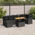 Set mobilier grădină perne 8 piese negru, poliratan/lemn acacia GartenMobel Dekor