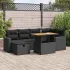 Set mobilier grădină perne 8 piese negru, poliratan/lemn acacia GartenMobel Dekor